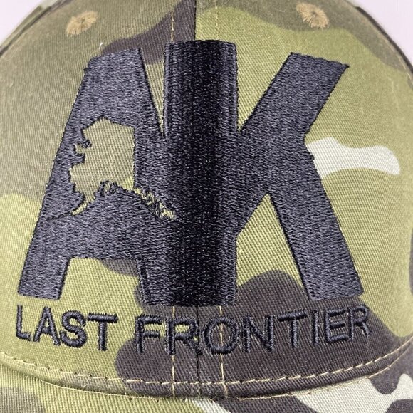 Alaska The Last Frontier Camp Hat Green Black Cotton Adjustable Baseball Cap - Picture 5 of 10